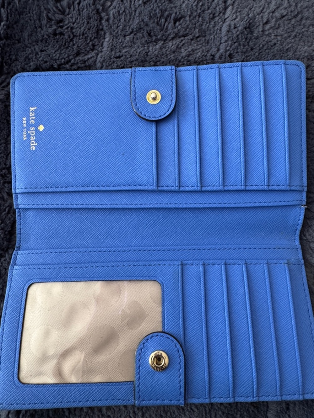 kate spade Light Blue Continental Wallet with Gold Logo - Picture 7 of 7